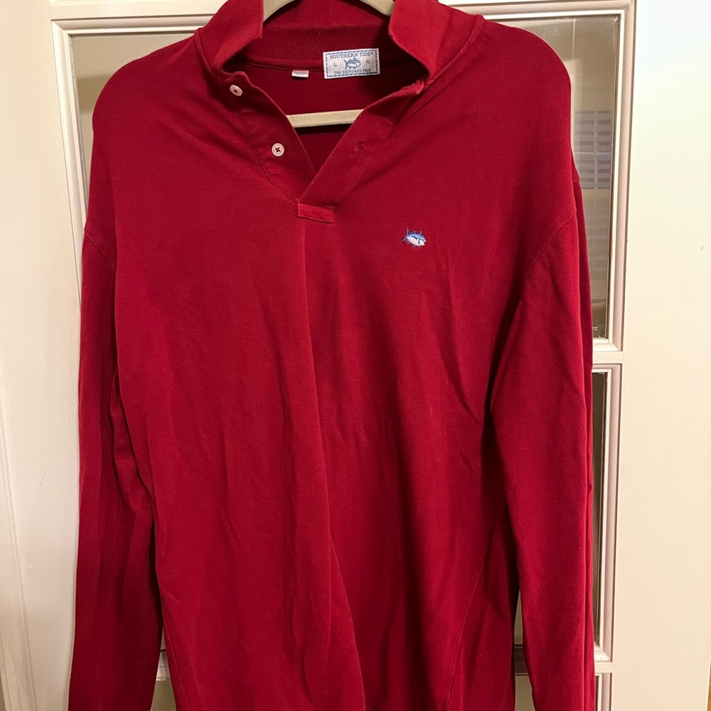 Southern tide men’s long sleeve red pullover